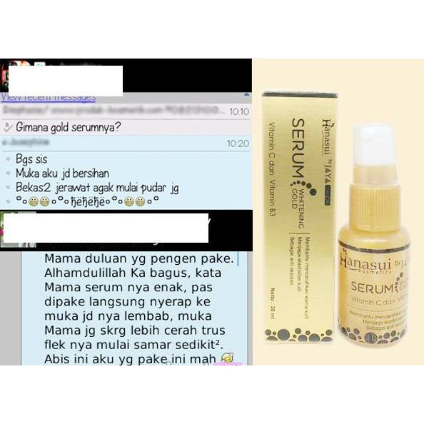 HANASUI SERUM GOLD WHITENING JAYA MANDIRI ORIGINAL BPOM 100%