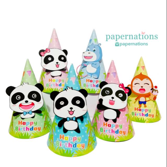 Party Hat BabyBus / Topi Ultah Baby Bus / Topi Kerucut Baby Bus / Birthday Hat BabyBus