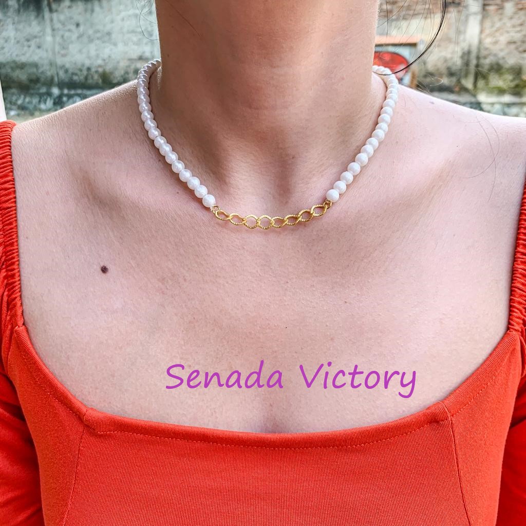 Senada Victory Kalung Mutiara Elisha Kalung Kekinian Kalung Pesta Aksesoris Wanita SK050