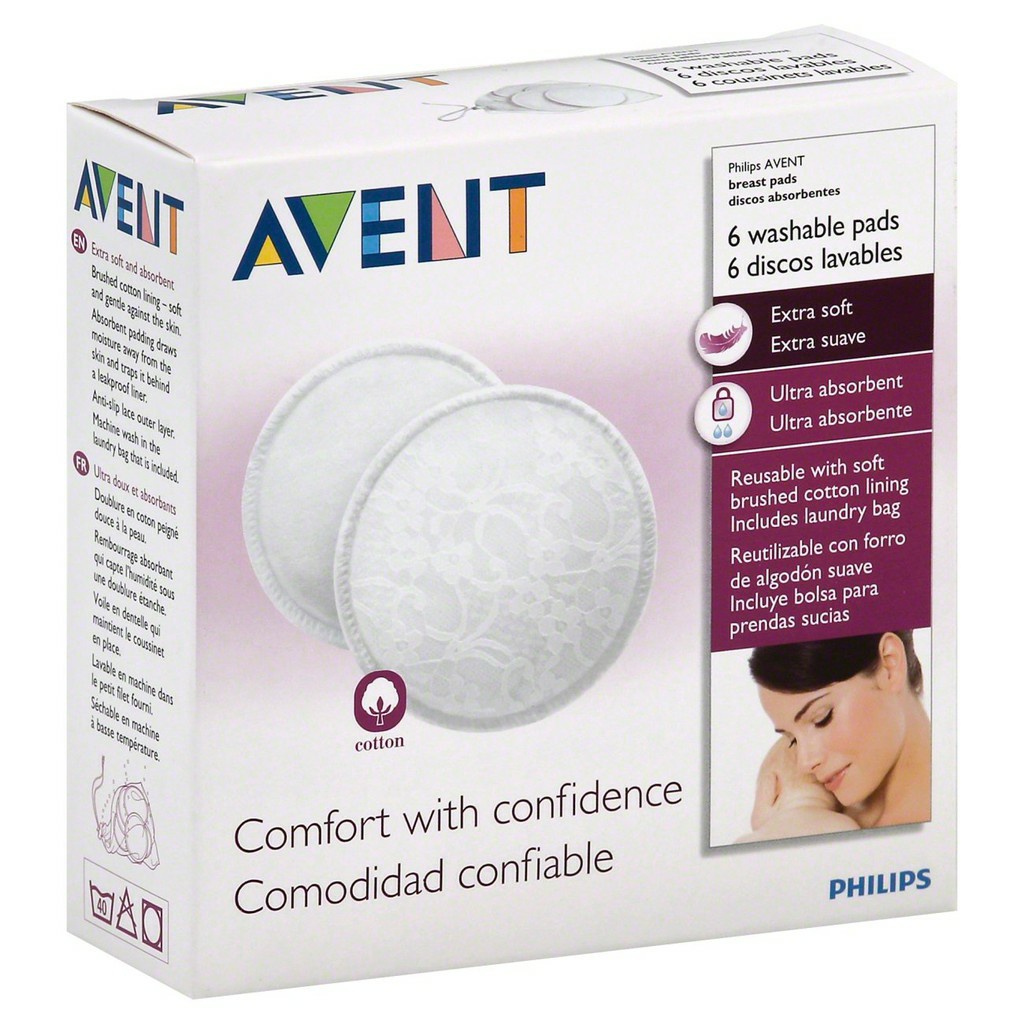 Avent Washable BREAST PADS isi 6Pcs (bisa dicuci) - 5012909005418