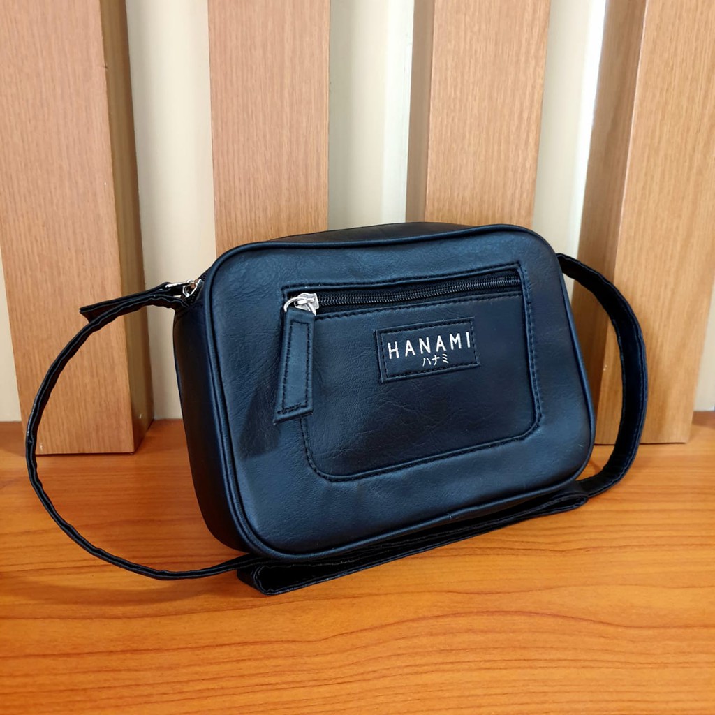 TAS HANAMI CIZZY TA043B5 DISKON MURAH HITAM SELEMPANG WANITA SLING BAG KULIT PREMIUM