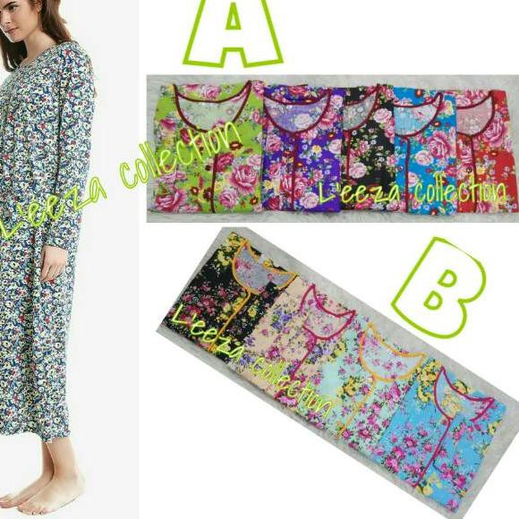 Daster panjang M L'eeza collection /Longdress/Gamis Katun Bunga