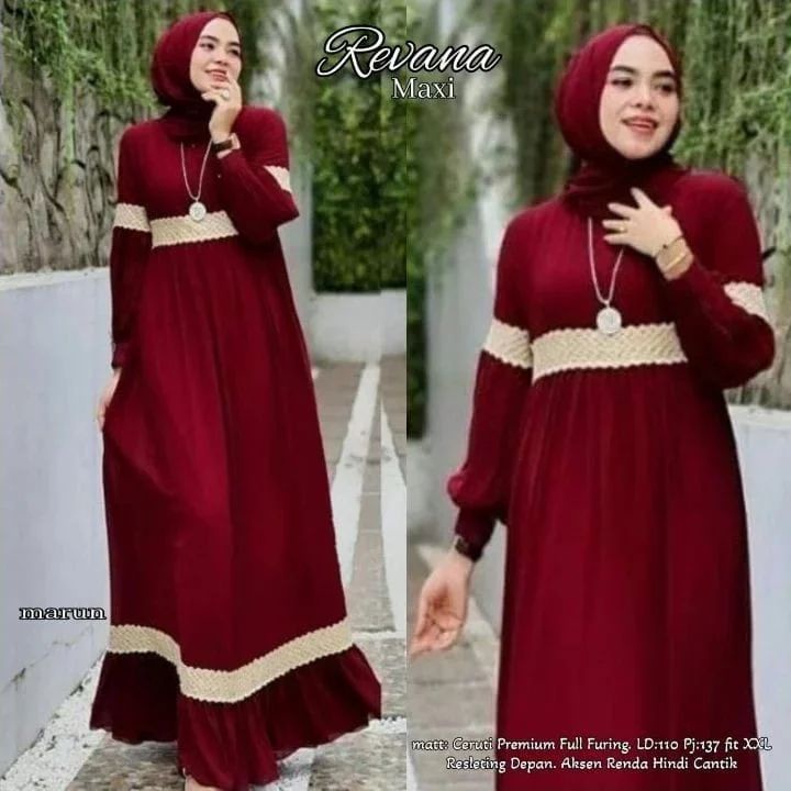 REVANA MAXY IK CERUTY BABYDOLL FULL PURING APLIKASI RENDA LD 110 CM PB 138 CM  BAJU  GAMIS WNAITA FASHION TERBARU BAJU DRES SIMPLE ELEGAN , NYAMAN DI PAKAI HARGA MURAH DAN COCOK UNTUK SEGALA AKTIFITAS  SEPERTI KONDAGAN DAN LAIN LAIN BAJU DRES 2022