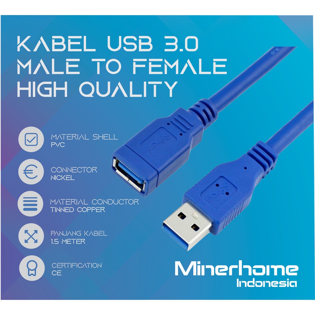 Kabel USB 3.0 Male to Female High Quality