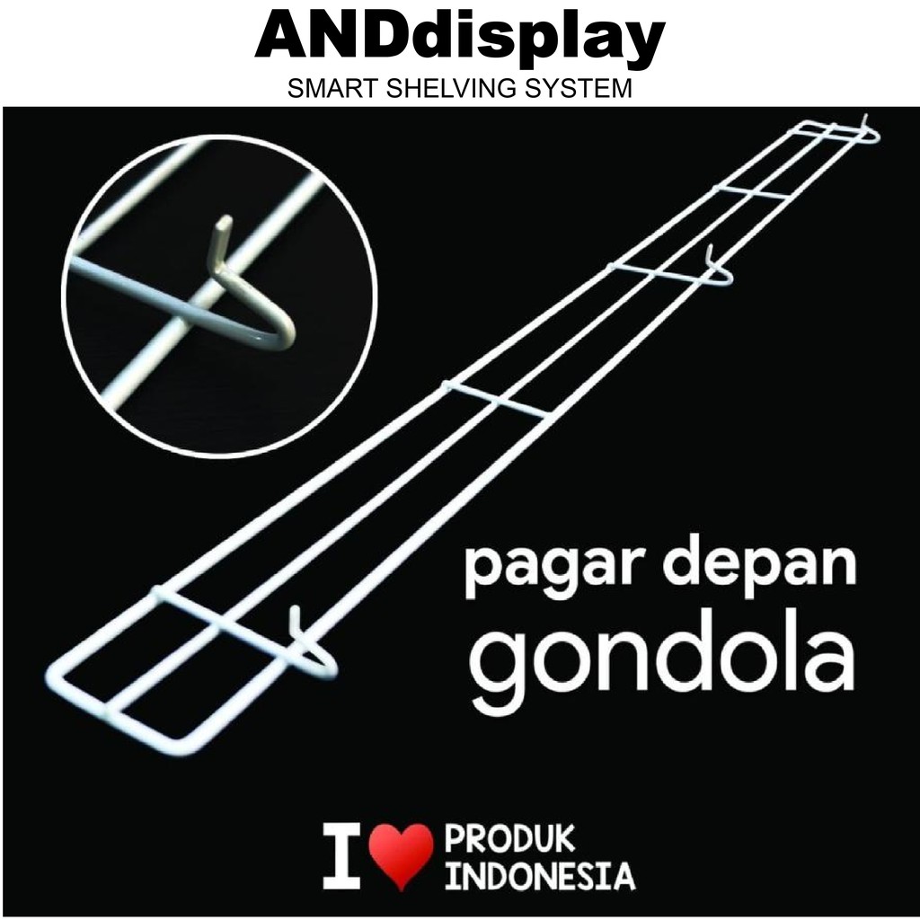 PAGAR DEPAN 90CM PUTIH RAK MINIMARKET SUPERMARKET PEMBATAS BARANG ANDDISPLAY