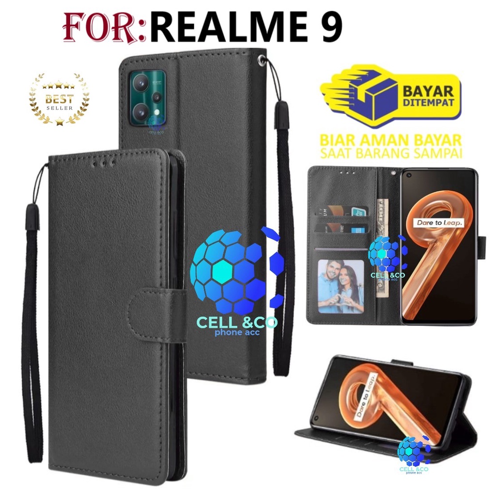 FLIP COVER REALME 9 FLIP LEATHER WALLET PREMIUM FLIP CASE BUKA TUTUP KESING HP CASING FLIP CASE REALME 9