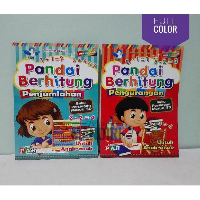 Buku Anak TK dan PAUD Pandai Berhitung Penjumlahan dan pengurangan Full Color