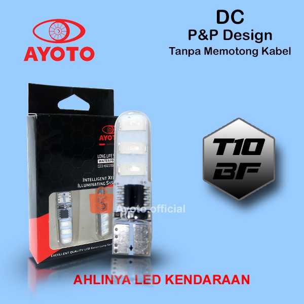 Lampu Sen Sein T10 jelly mode Flash kedip2 warna BIRU  &amp; Merah 6LED sepasang