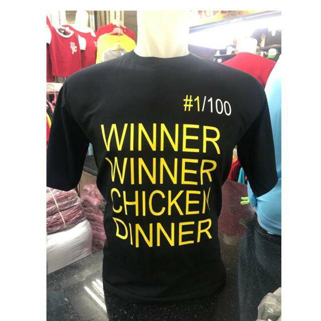 KAOS WINNER WINER CHICKEN DINNER 1/100 PUBG BATTEGROUND COMBED 30S PUBG BAJU PUBG CHICKEN DINNER