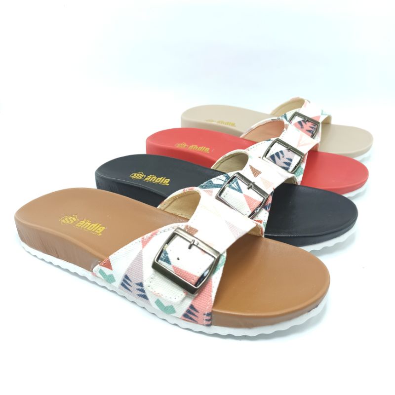 Sandal Birken Wanita Sendal Slop Motif Andis AF07