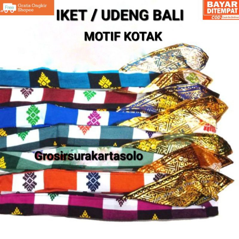 Udeng Bali Setengah Jadi Motif Kotak