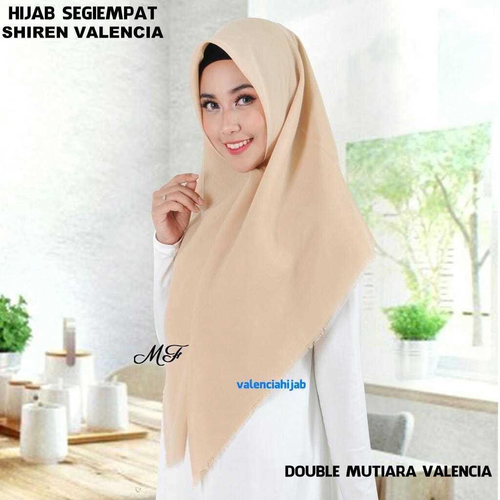 HIjab/Jilbab/Kerudung Segiempat Shiren Valencia ( Double Mutiara )