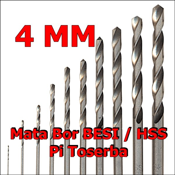 Mata Bor Besi ukuran 4mm 4 mm drill bit