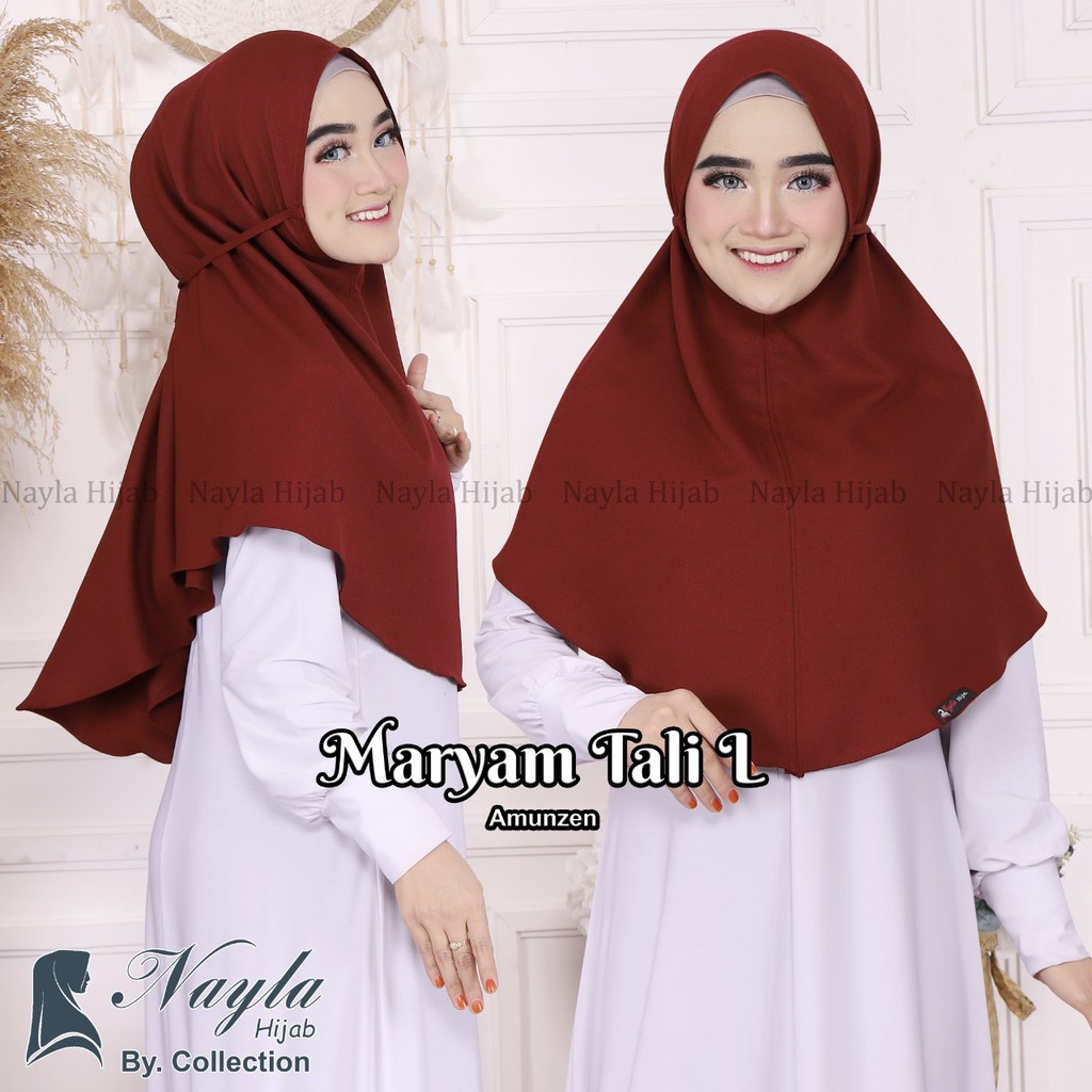 BERGO MARYAM TALI HIJAB BERGO MARYAM TALI AMUNZEN CREPE L JILBAB KHIMAR TALI L NAYLA HIJA'B