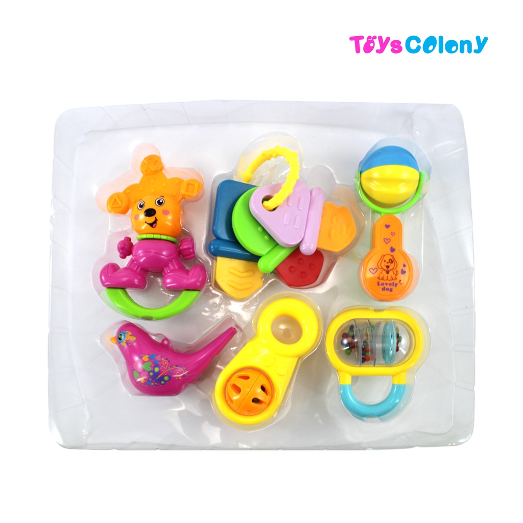 MAINAN ANAK BAYI RATTLE TEETHER ISI 6PCS BABY TOYS