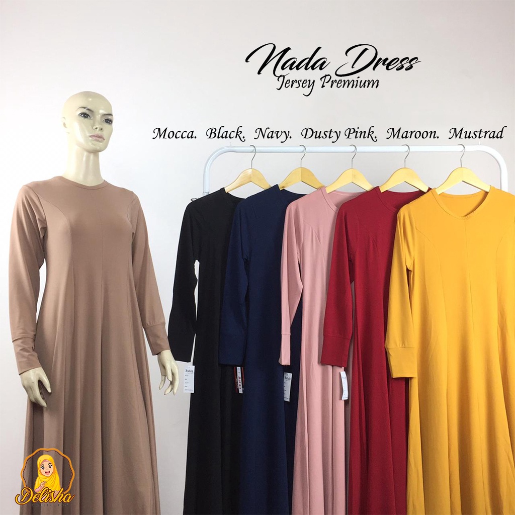 Nada Dress Jersey Premium 50 - 75 kg By : Islah / Gamis Jersey Premium / Dress Gamis Jersey Wanita / Gamis Wanita Fashion Muslim / Gamis Premium / Dress Premium / Gamis Basic / Gamis Jersy Premium / Gamis Basic / Pakaian Gamis