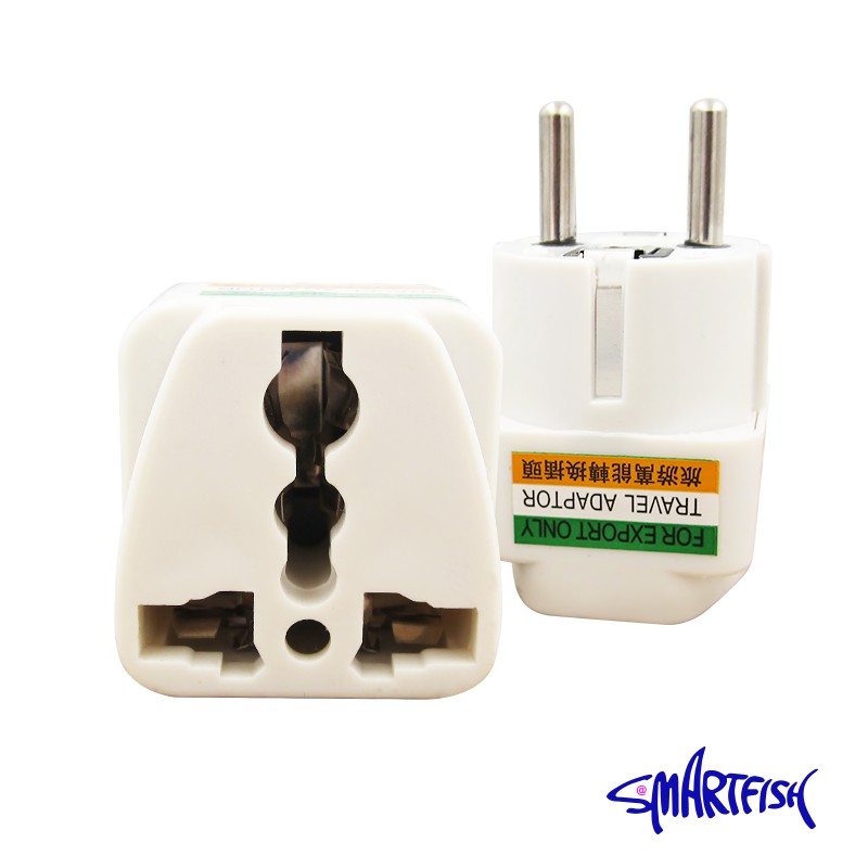 Smartfish Travel Adapter Stop Kontak 3kaki to 2kaki Adaptor Steker