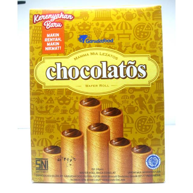 

Chocolatos Wafer Roll 1box isi 24pc