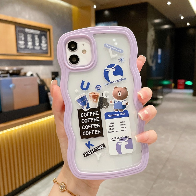 (2 In 1) Casing iPhone 11 12 13 Pro MAX X XR XS MAX Motif Beruang Lucu