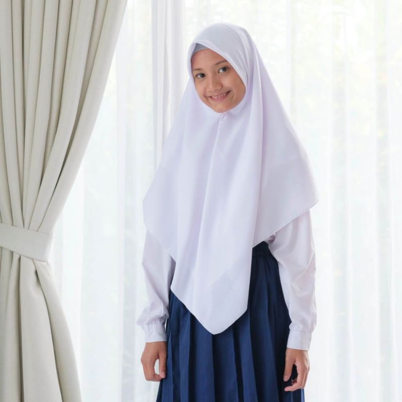 TERMURAH ! KERUDUNG SEKOLAH PRAMUKA DAN PUTIH BAHAN COTTON POLINO PREMIUM AZARA JILBAB HIJAB SQUARE SEGI EMPAT