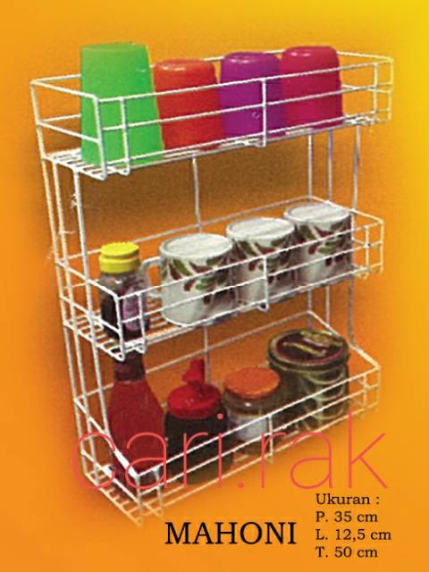 Rak Bumbu Dapur / Rak Sabun / Rak Serbaguna Merk SIERRA type MAHONI
