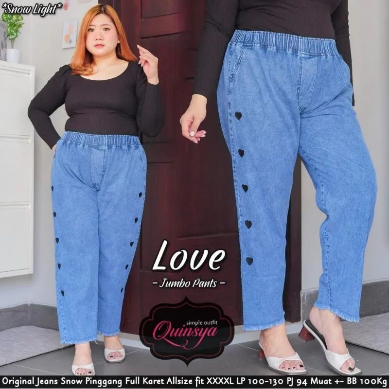 CELANA JEANS WANITA JUMBO FIT TO XXL | CELANA BIG SIZE WANITA KEKINIAN