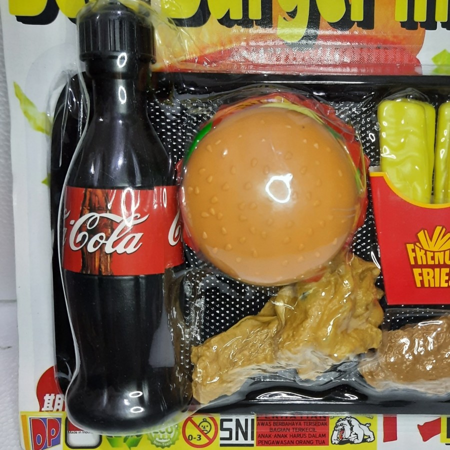 MAINAN BURGER SET + COLA + AYAM GORENG MAINAN MASAK MASAKAN