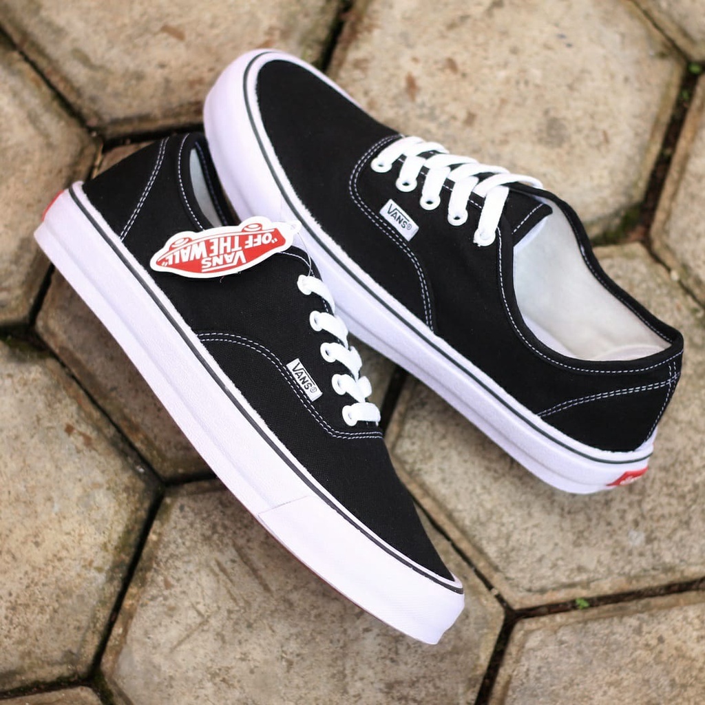 PROMO Vans Authentic Black White | Sepatu Hitam untuk Sekolah / Kampus dengan Gaya Casual dan Klasik
