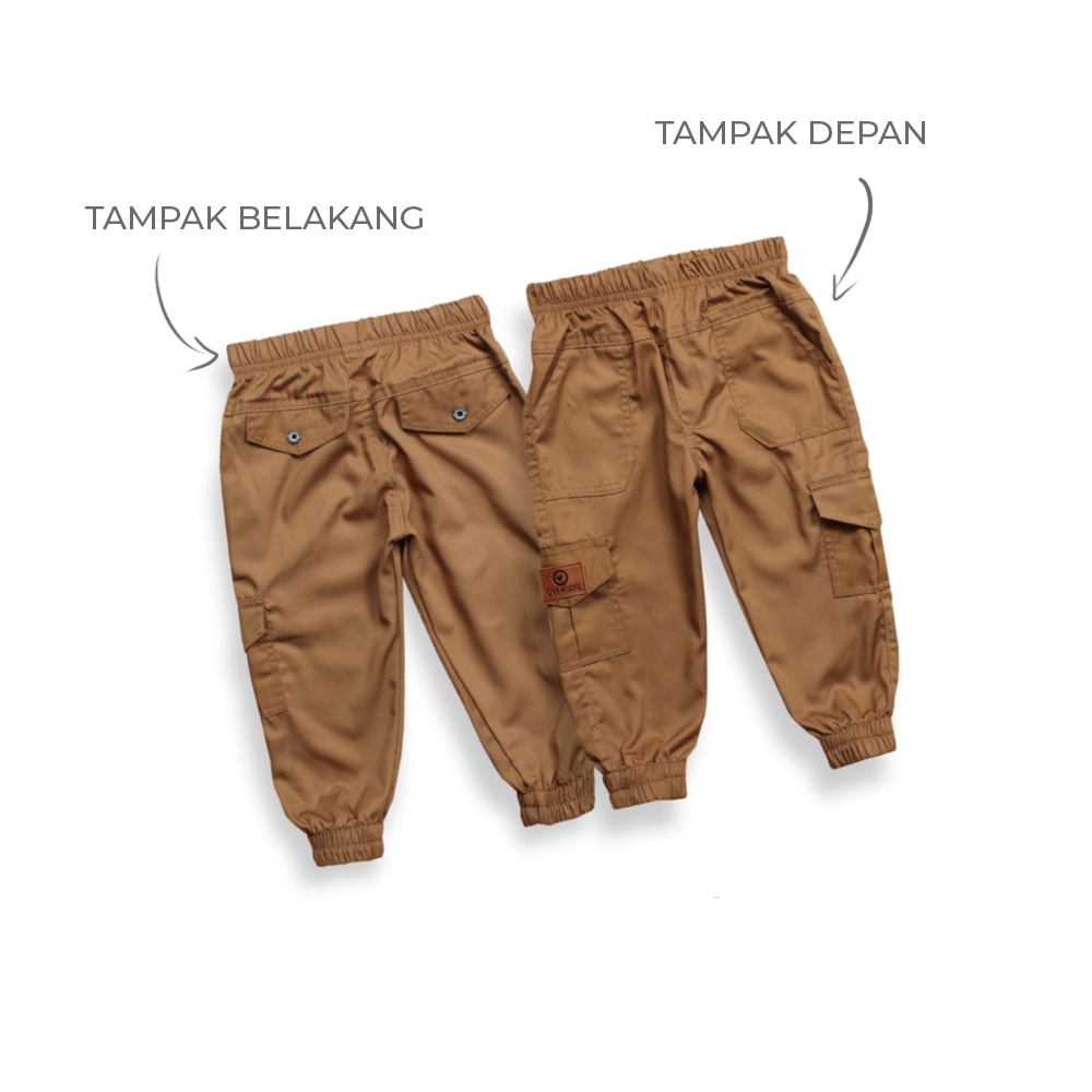 (1-6 Tahun) - Celana Panjang Anak Jogger Cargo Gary Unisex