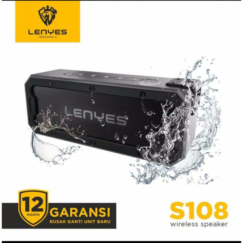 MN - SPEAKER BLUETOOTH LENYES S 108 ORIGINAL 100% / SPEAKER AKTIF LENYES SERI S-108 S108 WATERPROOF 