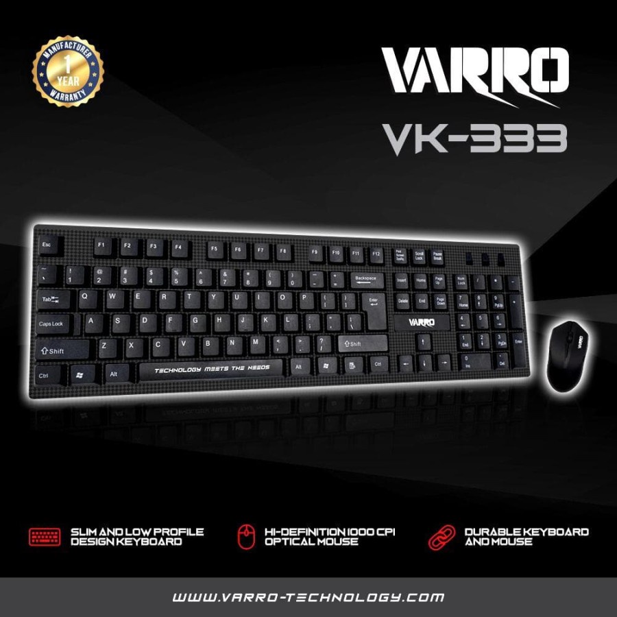 Keyboard Mouse USB - Keyboard Mouse USB Varro VK-333