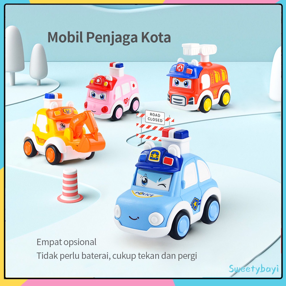 Sweetybayi Mainan mobil mobilan drive inertial  mainan anak bayi kendaraan 4 warna