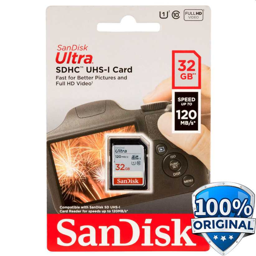 SanDisk Ultra SDXC/HC UHS-I Class 10 SD Card (120mb/s) - SDSDUN4