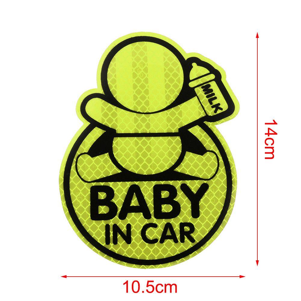 Stiker Mobil Reflektif Populer Mencegah Bumper Decor Vinyl Decal &quot;Baby In Car&quot;