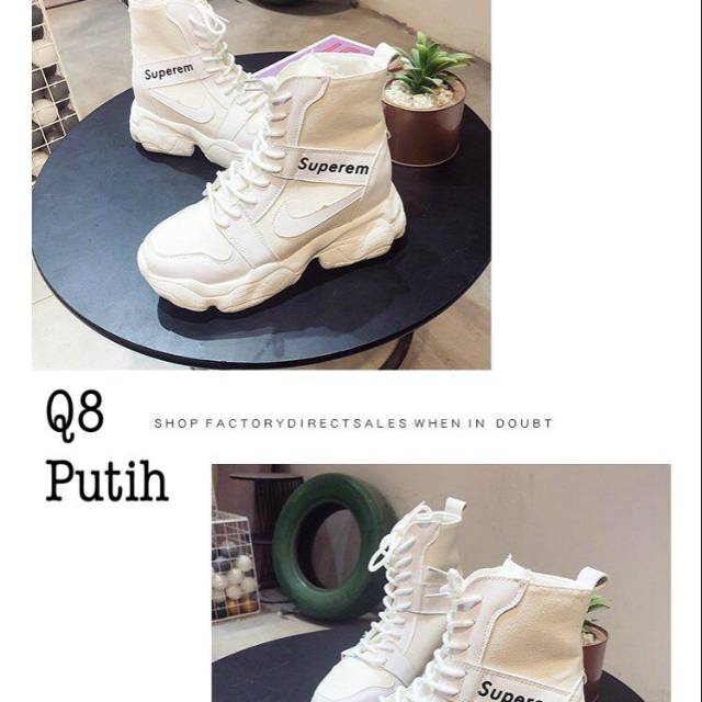 Sepatu Wedges boots wanita impor Korea#Q8