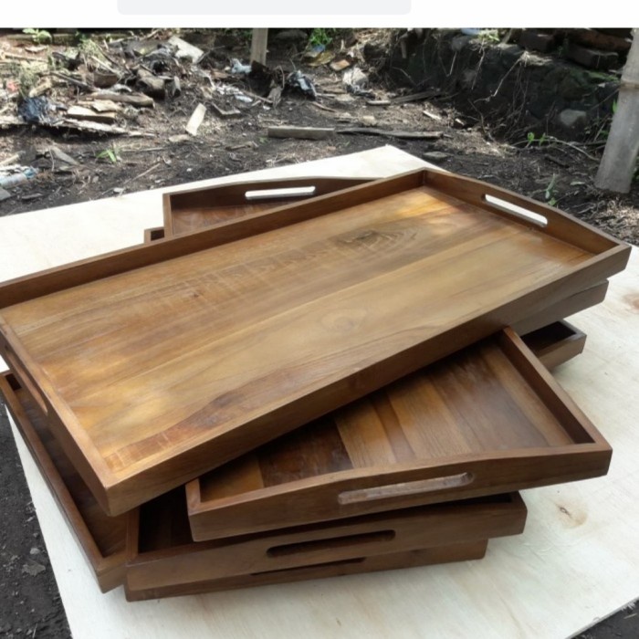 nampan kayu jati asli