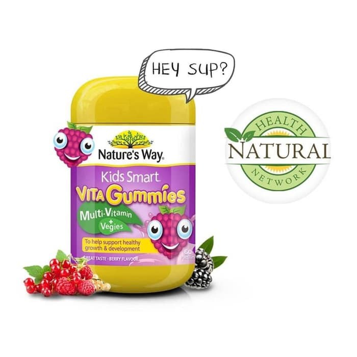 SJ989 Nature s Way Kids Smart Vita Gummies Multivitamin Veggies 60 pastilles