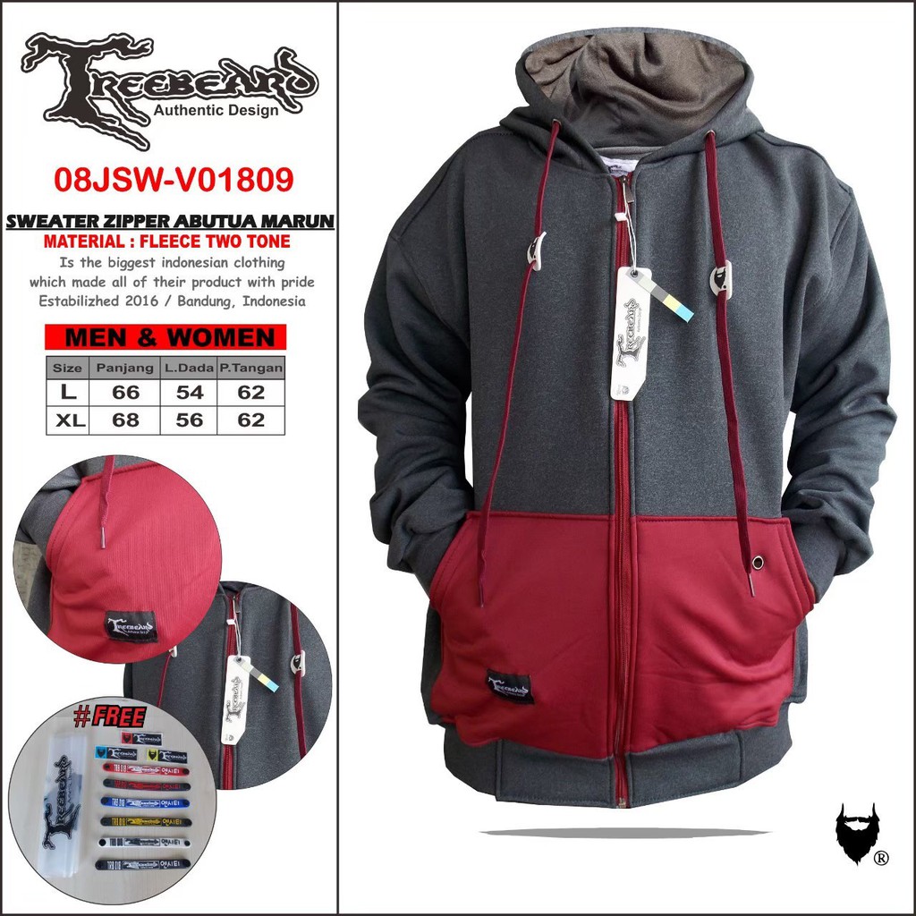 ORIGINAL TREEBEARD ! Jaket Pria Hoodie - Sweater Pria Hoodie - Jaket Hoodie Kombinasi Premium