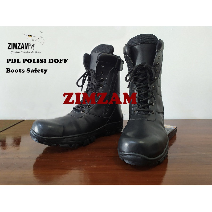 SEPATU ZIMZAM PDL POLISI DOFF BOOTS SAFETY MURAH