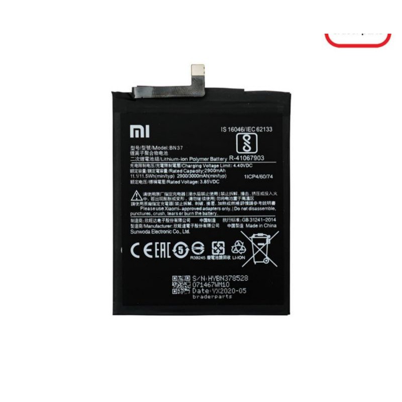 baterai batre xiaomi redmi 6 /  6A bn37 original