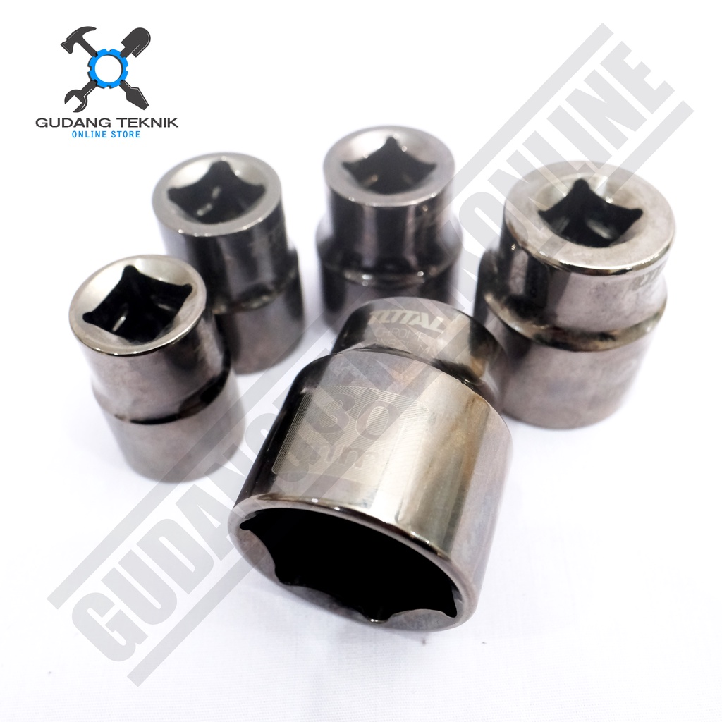 Kunci Shock Socket 1/2&quot; TOTAL 21mm 24mm 27mm 30mm / Mata Kunci Sok - Socket Segi 6 1/2 Inch TOTAL