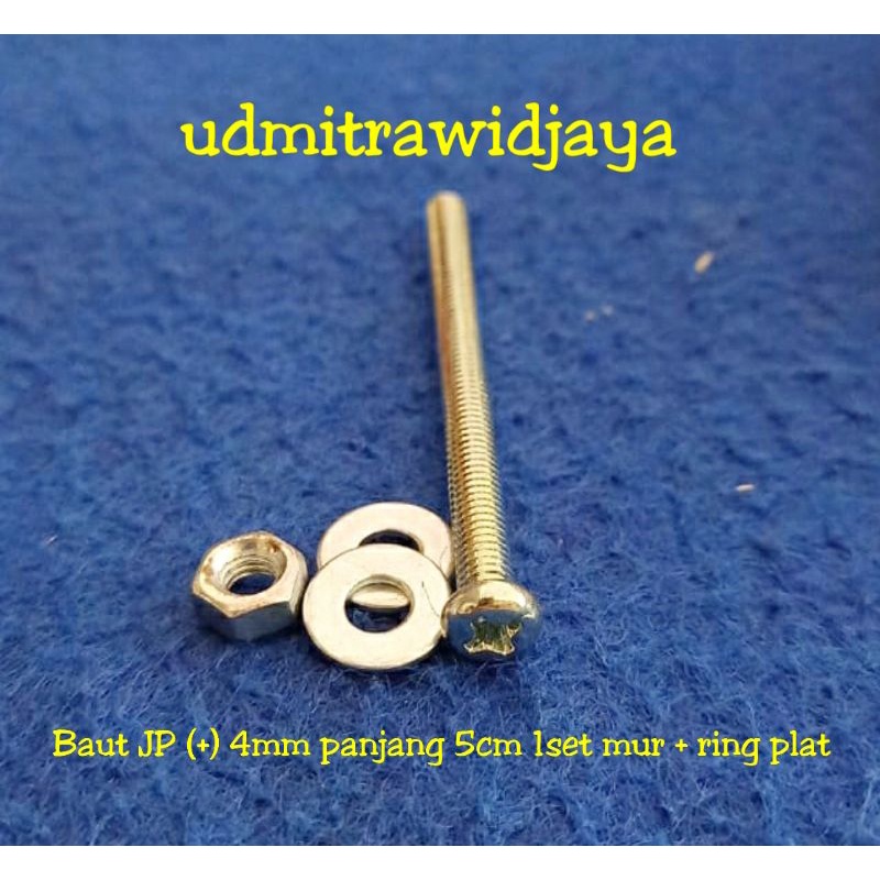 Baut JP M4x15 20 25 30 40 50mm 2cm 2,5cm 3cm 4cm 5cm baut pan screw baut kepala obeng plus 4mm  baut speaker amplifier baut ct baut bodi speaker 1set baut mur ringplat baut miniatur baut sasis miniatur mobil truck miniatur