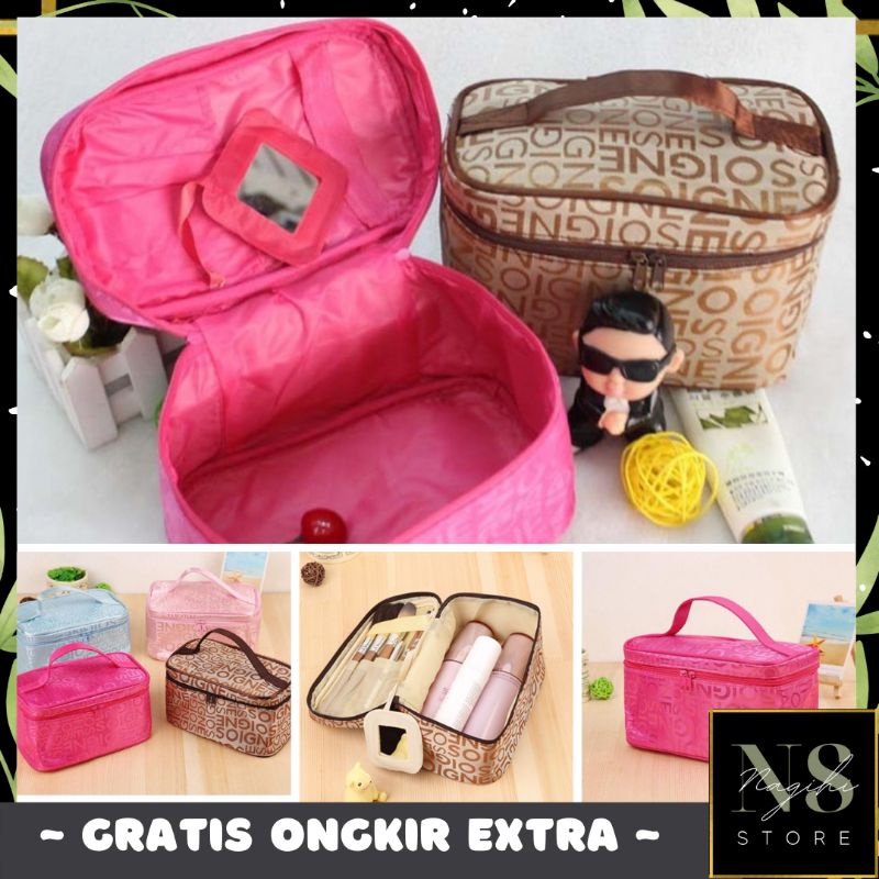 ✨NAGIHI✨ Tas Kosmetik Motif Huruf / Tas Multi Fungsi / Bag Women/ TAS KOREA POUCH MAKEUP