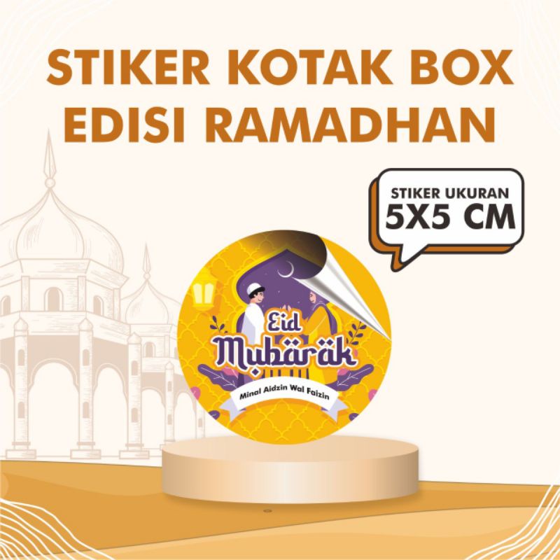 

STIKER KOTAK MAKANAN, MINUMAN, HAMPERS UKURAN 5x5cm EDISI LEBARAN