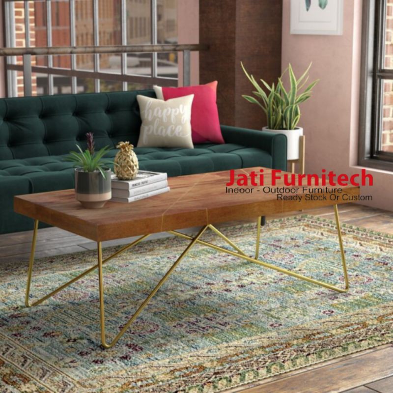 Coffe Table // Meja Tamu // Top Kayu Trembesi