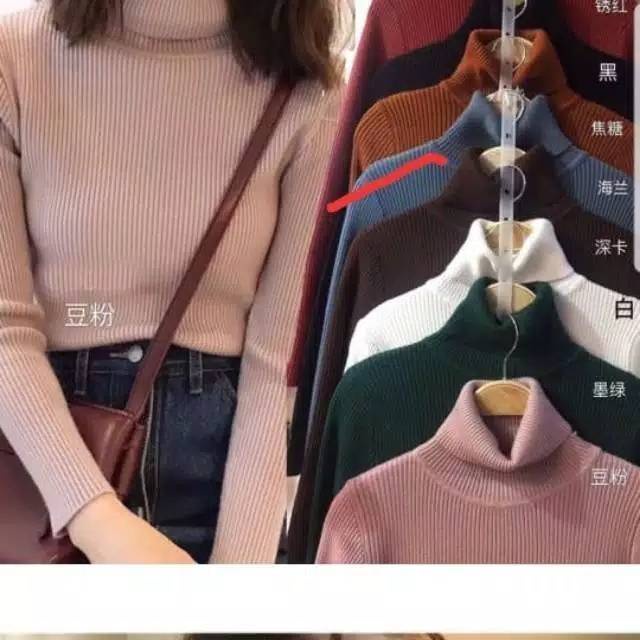 ATASAN RAJUT TURTLENECK KERAH TINGGI BB 30KG - 55KG MELAR