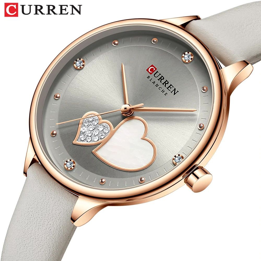 CURREN 9077 Jam Tangan Wanita Analog Tali Kulit Diamond Vintage WATCHKITE WKOS