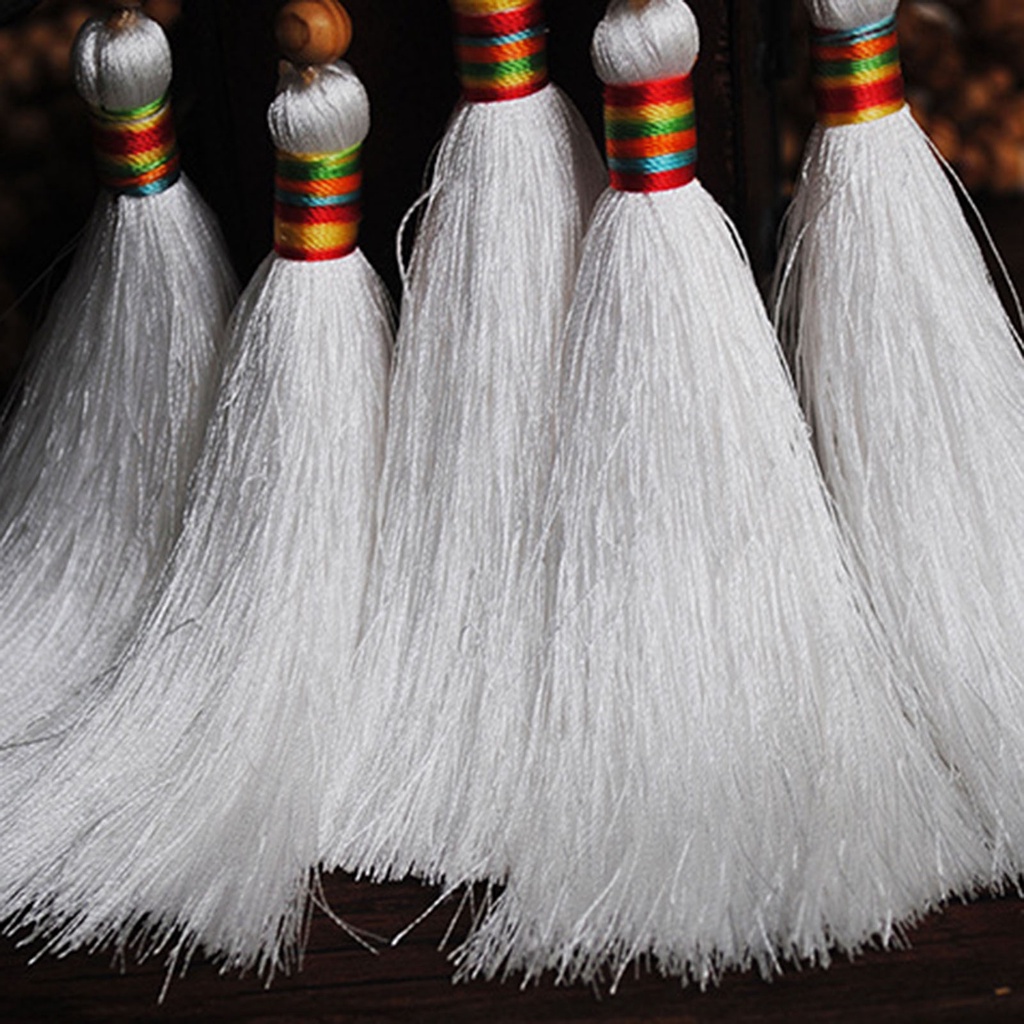 Hu Hu Hu Hu Hu Alat Bantu Pasang Kacamata♡ Kalung Rumbai Panjang Handmade Warna Putih Turquoise Gaya Bohemian Untuk Wanita