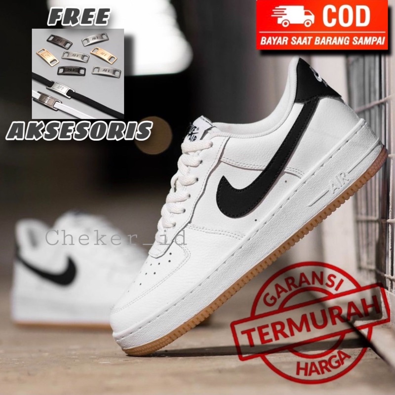 PRIA &amp; WANITA NK3 A!R FORC3 1 ONE WHITE BLACK SOLE GUM PUTIH HITAM FULL WHITE SEPATU SNEAKERS PUTIH  PRIA DAN WANITA SNEAKERS ANAK PEREMPUAN SNEAKERS ANAK LAKI LAKI SEPATU SNEAKERS PRIA WANITA SEPATU CASUAL ATAU SEPATU