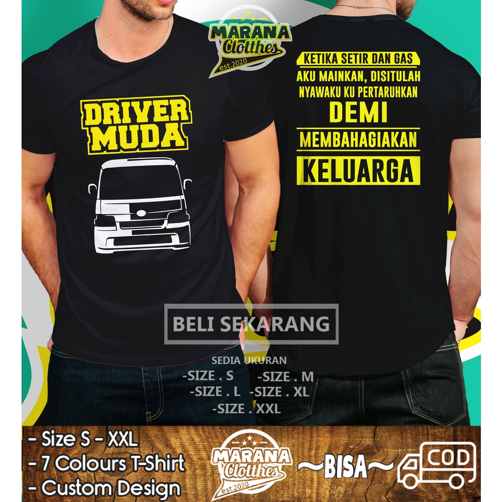 Kaos Baju Driver Muda GrandMax Dengan Kata-Kata Baju Otomotif